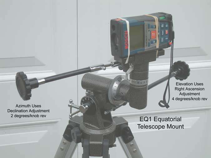 Laser rangefinder on Equatorial Mount